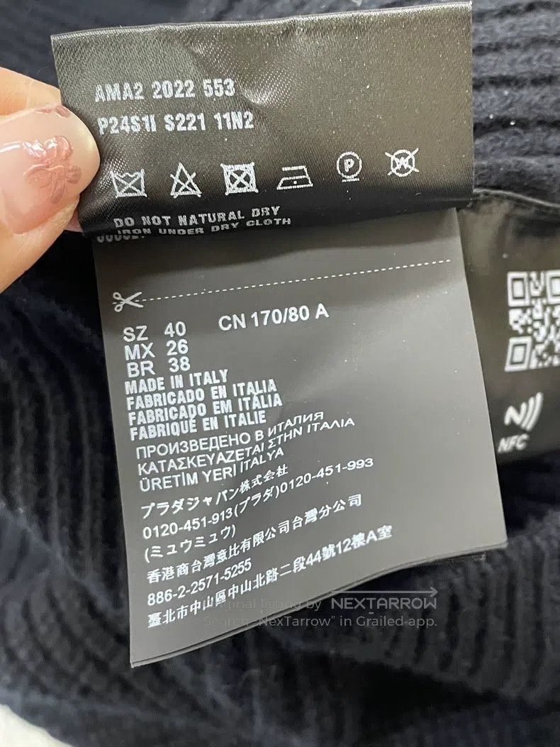 Prada Prada Black letter large logo embroidered cashmere wool sw Size XS / US 0-2 / IT 36-38 - 5 Thumbnail