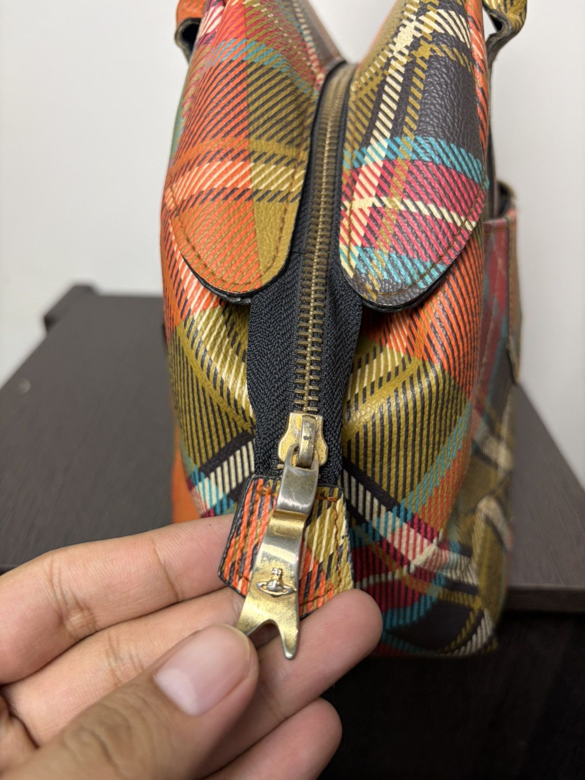 Vivienne Westwood FREE TAX! Vintage Vivienne Westwood Plaid Leather Handbag Size ONE SIZE - 10 Thumbnail