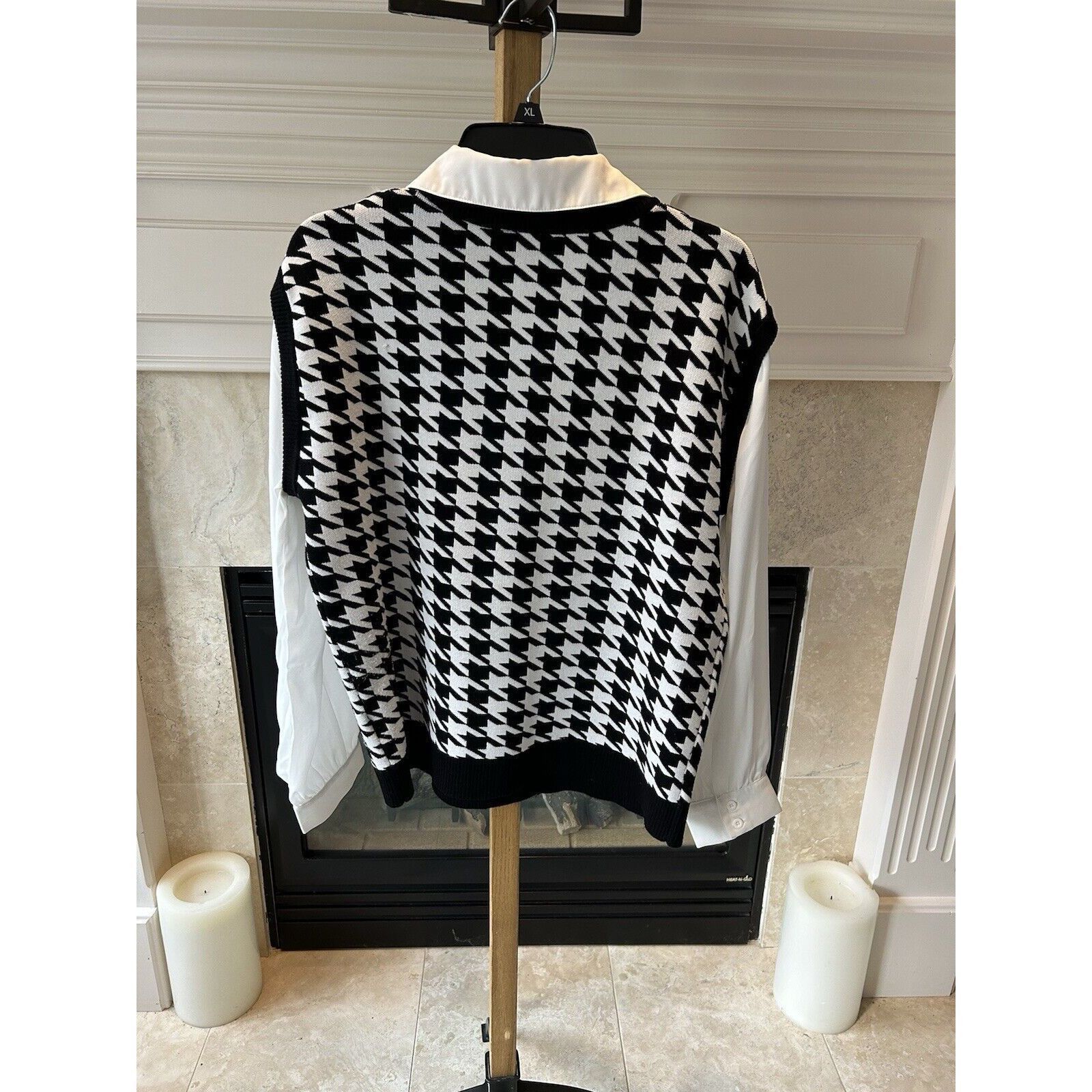 Other Adrianna Papell Top V-neck Sweater Vest Shirt Women's Hound Size L / US 10 / IT 46 - 6 Thumbnail