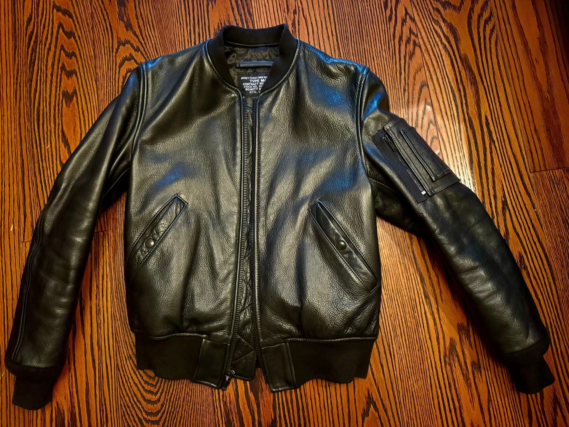 Supreme Brand New Supreme x Schott leather MA-1 jacket | Grailed