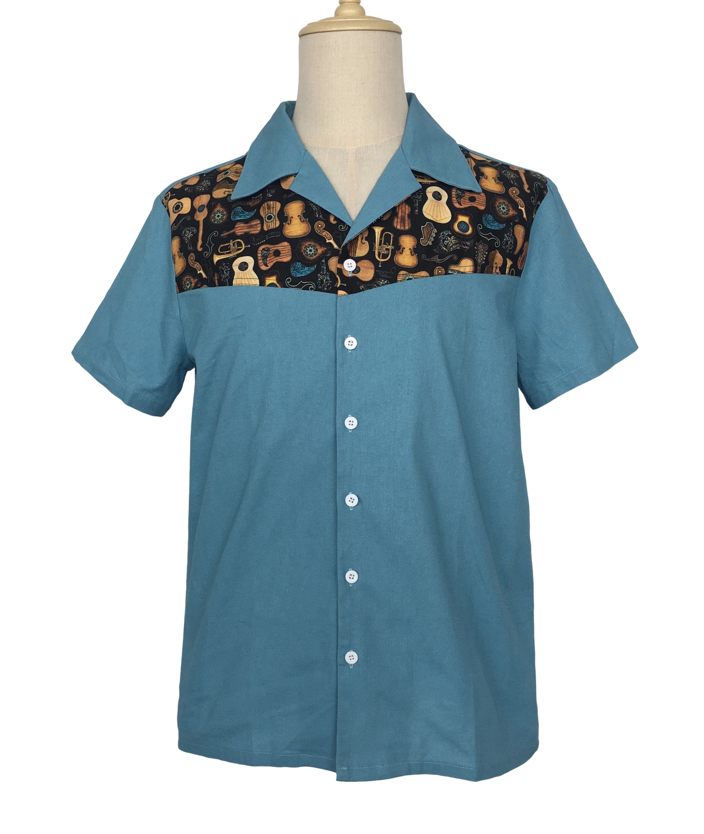 Other Cotton Casual Shirt Patchwork Bowling Shirts Size US XL / EU 56 / 4 - 1 Thumbnail
