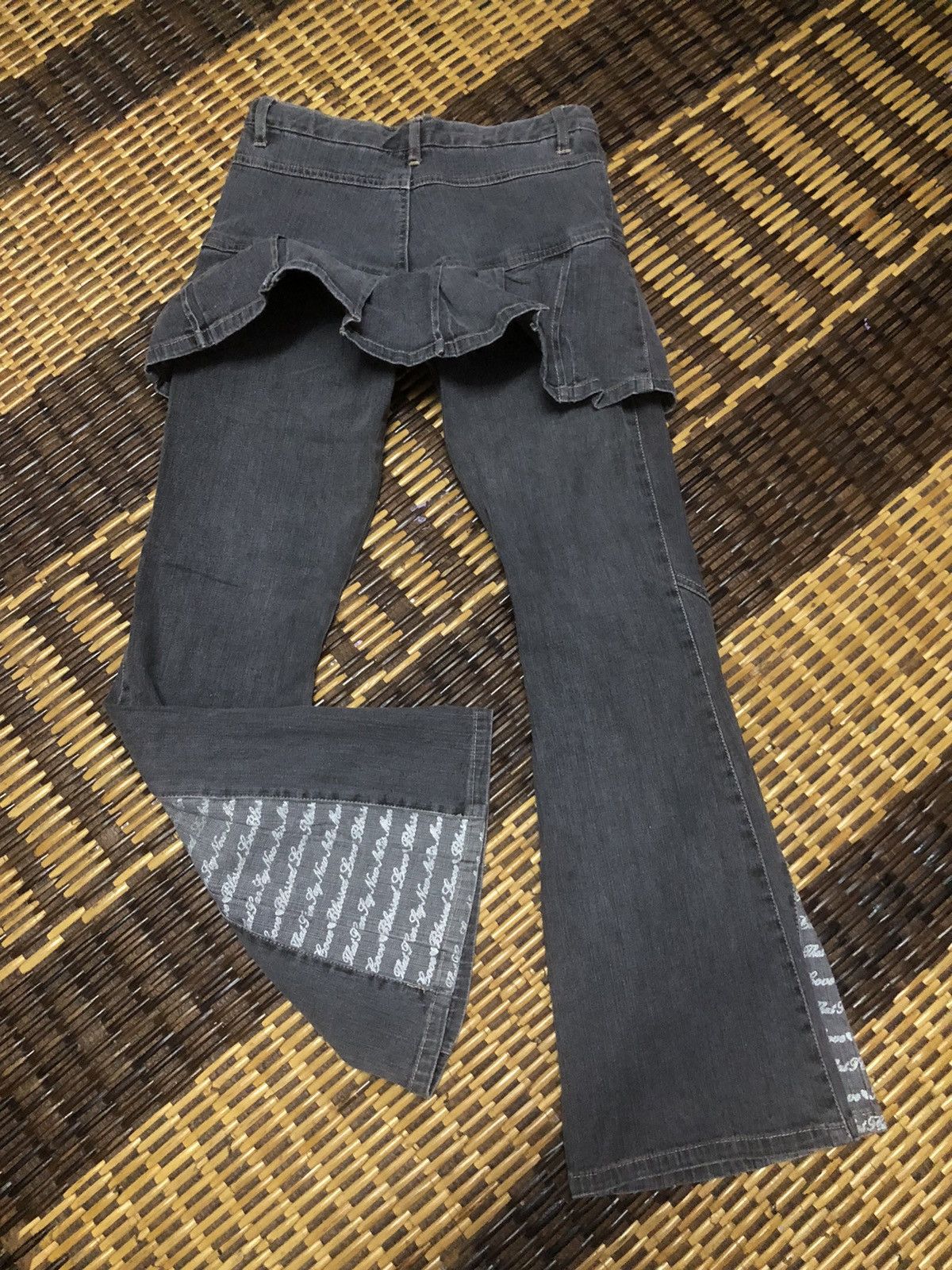 Hysteric Glamour × If Six Was Nine Vintage Denim Skirt Pant Flared Punk Style Size 27" / US 4 / IT 40 - 6 Thumbnail
