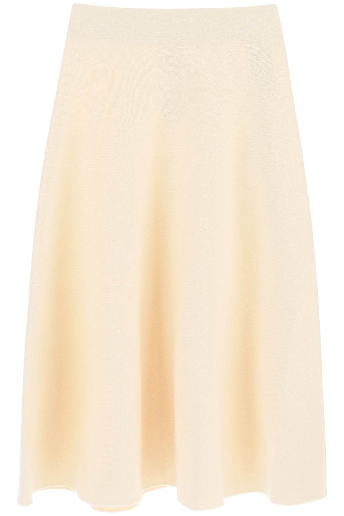image of Jil Sander Wool Midi Skirt in Natural, Women's (Size 26)