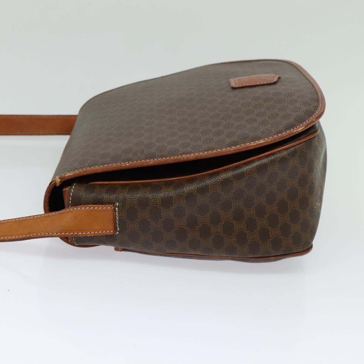 Celine CELINE Macadam Canvas Shoulder Bag Pvc Leather Brown Gold Size ONE SIZE - 4 Thumbnail
