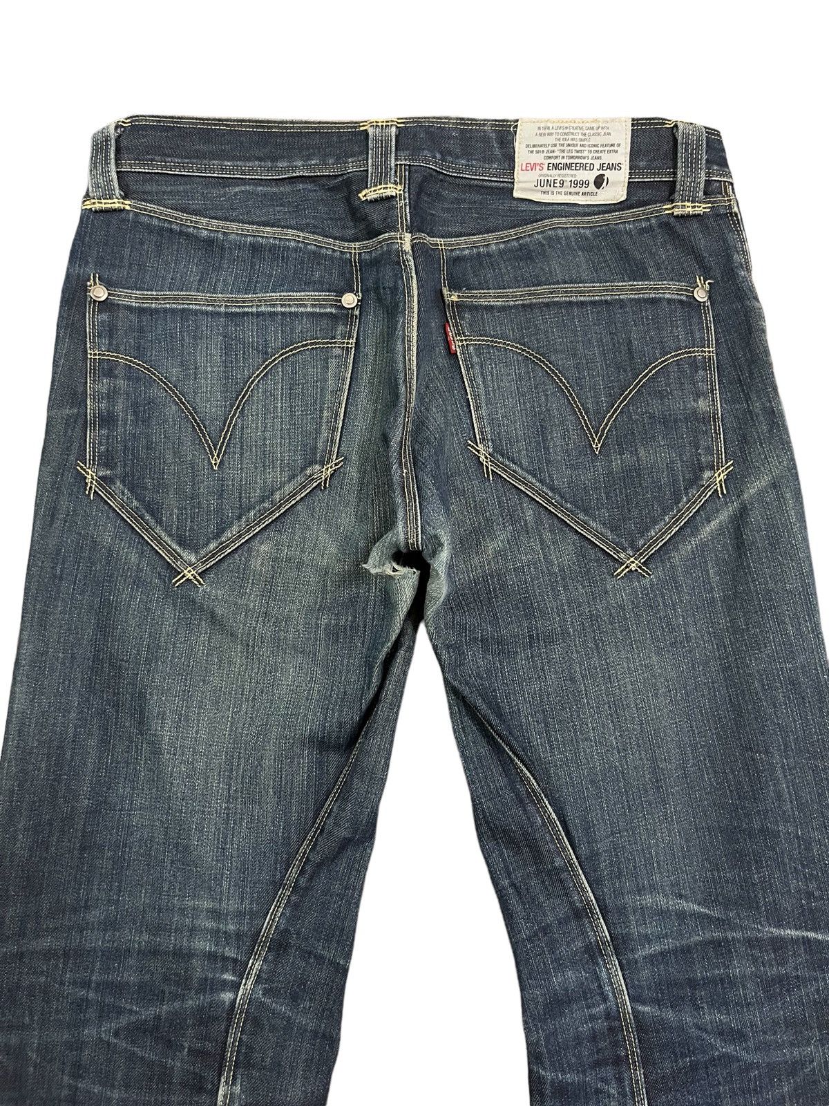 Levi's Vintage 90s Levis Engineered Loose Ripped Twisted Leg Jeans Size US 33 - 4 Thumbnail
