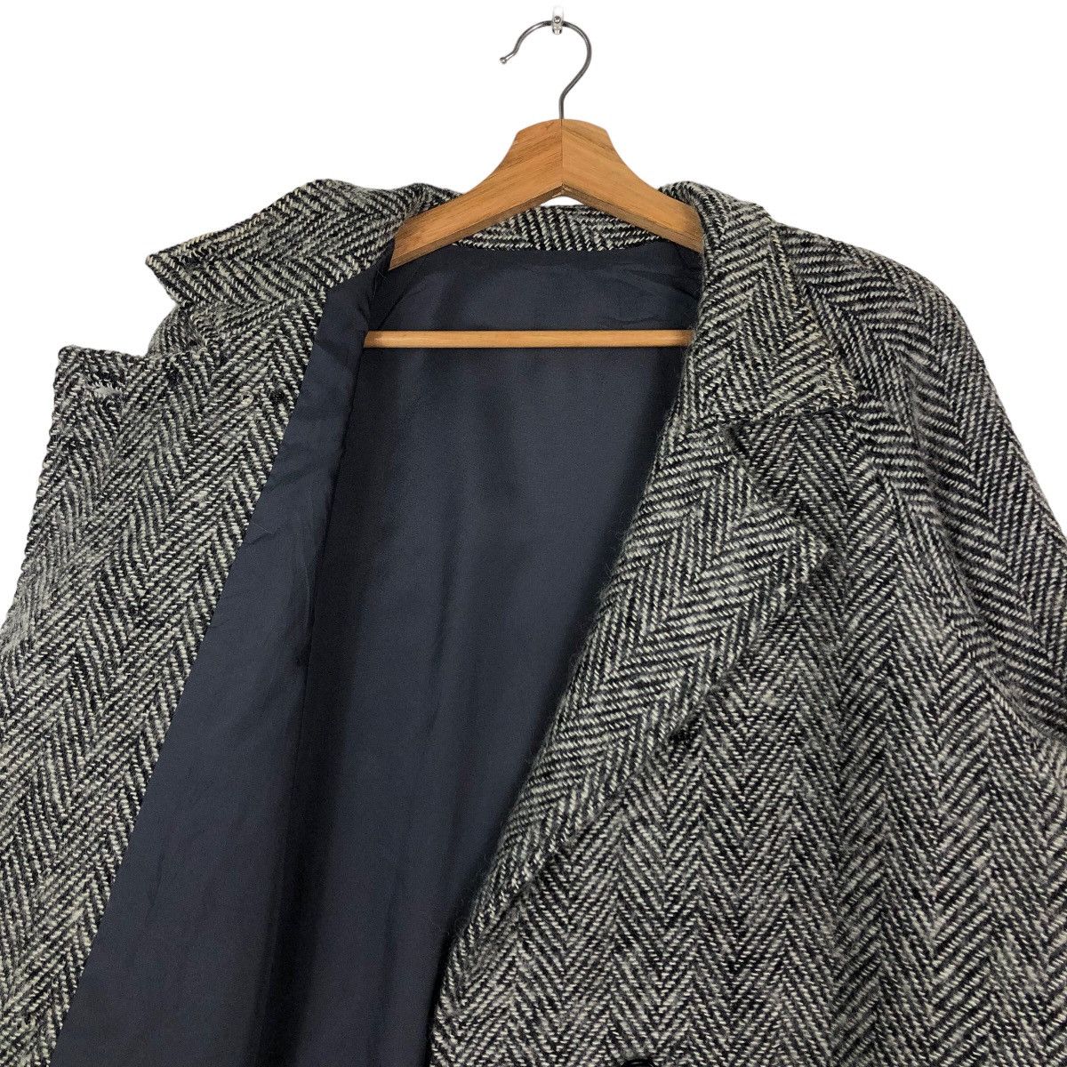 Japanese Brand 🔥Issey Miyake Design Wool Long Jacket Herringbone Size US M / EU 48-50 / 2 - 10 Thumbnail