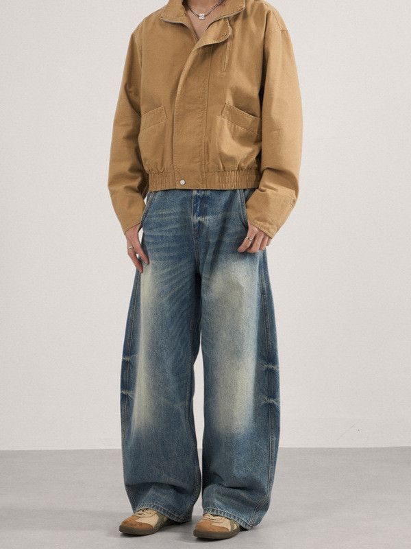 Japanese Brand Vintage washed distressed loose tie-dye curved jeans Size US 32 / EU 48 - 3 Thumbnail