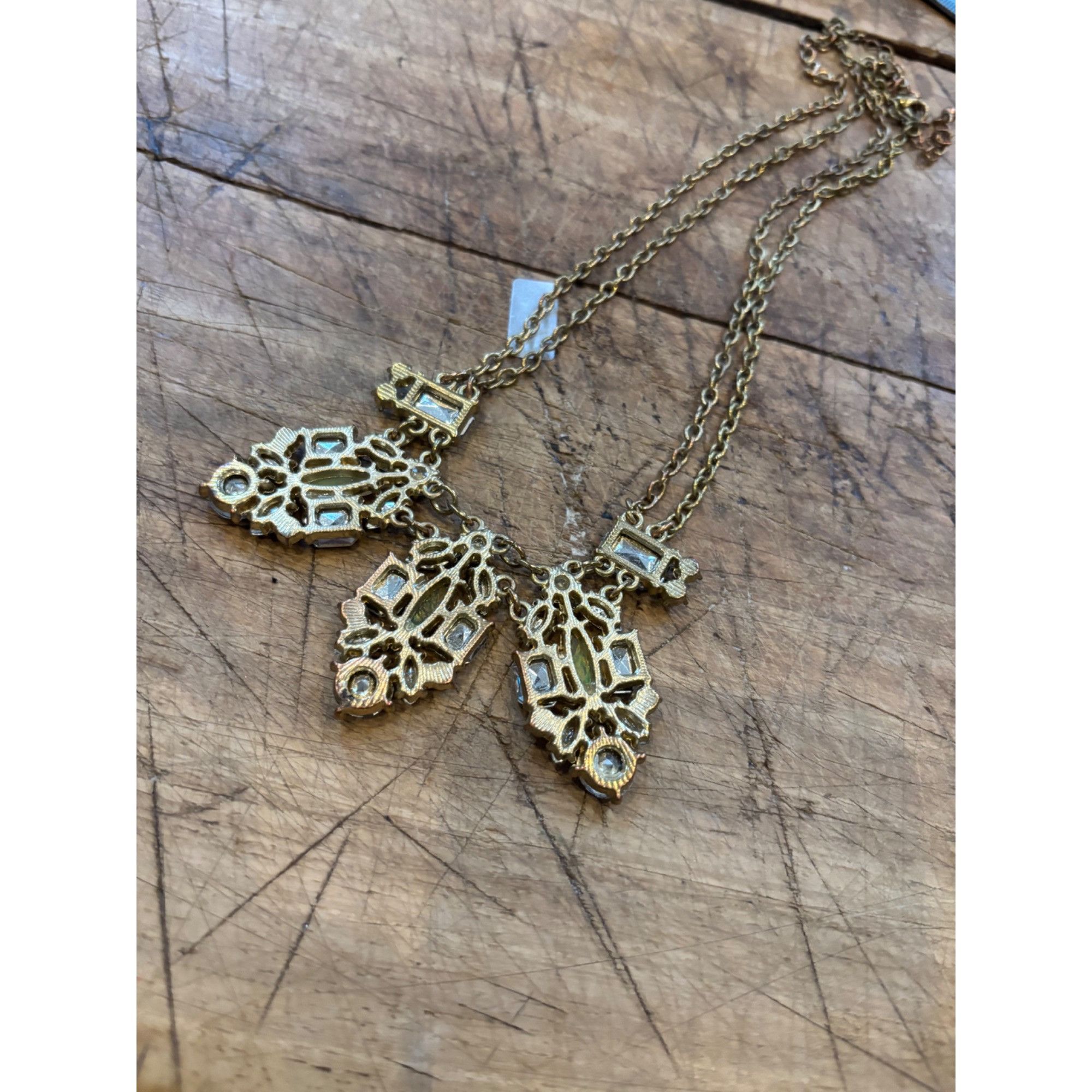 Other Vintage Statement Rhinestone Necklace With Gold Chain & Crys Size ONE SIZE - 5 Thumbnail