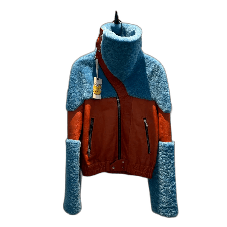 Rick Owens Rick Owens blue orange shearling jacket-2508 Size US L / EU 52-54 / 3 - 1 Thumbnail