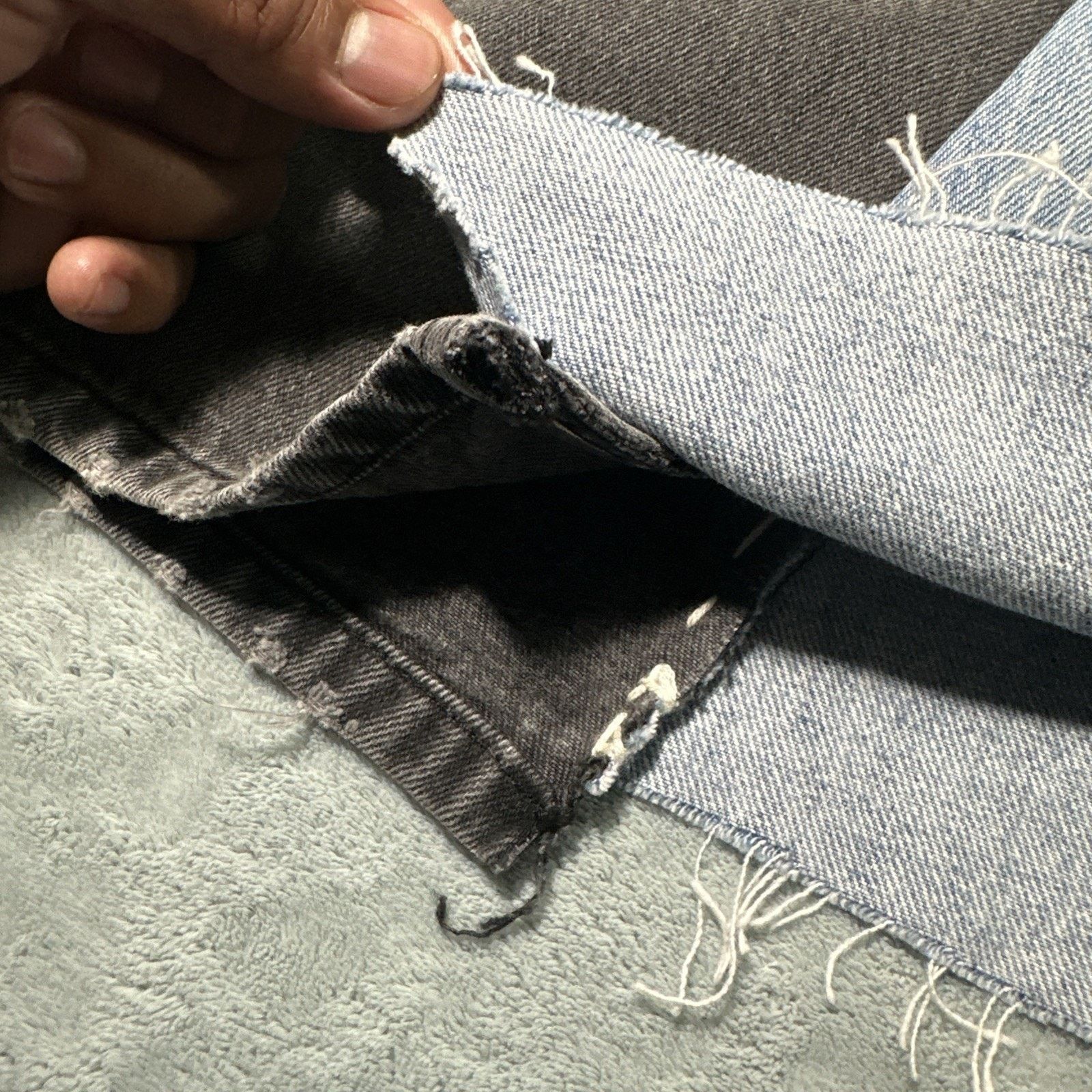 Asos Y2K 2000s Custom Beyond Baggy Jeans Womens 28x24 Raw Hems Size 28" / US 6 / IT 42 - 10 Thumbnail
