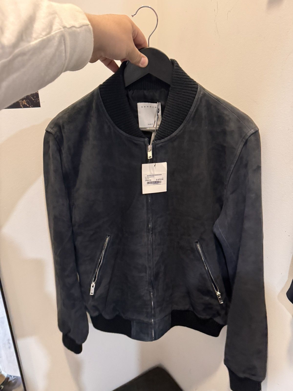 Sandro Sandro Black Bomber Jacket Men’s L Casual Stand-Up Collar Size US L / EU 52-54 / 3 - 6 Thumbnail