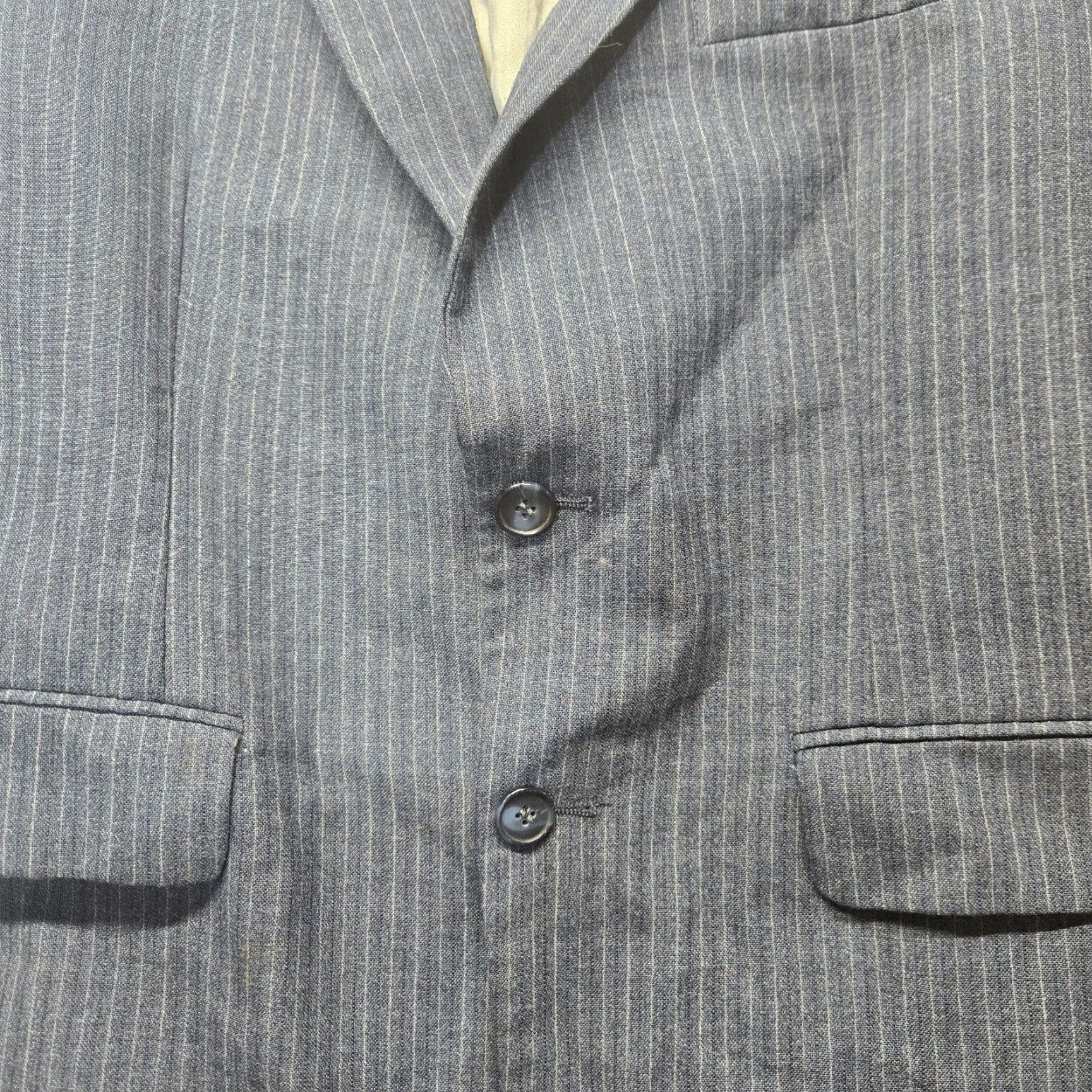 Vintage VINTAGE Johnny Carson Navy Blue Striped Jacket Sport Coat Regular Adult 42 Size US XS / EU 42 / 0 - 5 Thumbnail