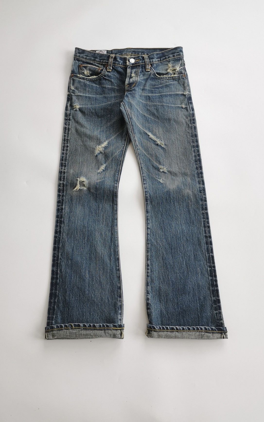 Japanese Brand Bootcut Selvedge Justin Brand Distressed Denim Jeans Size US 28 / EU 44 - 1 Thumbnail