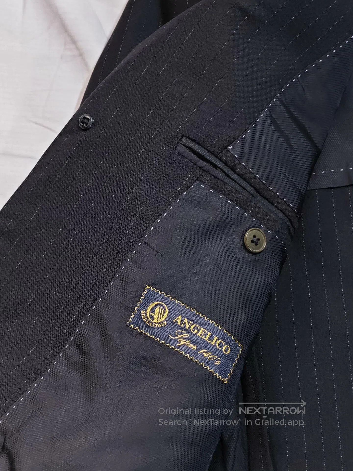 Japanese Brand Custom Italian Wool Blend Suit Jacket. Size US M / EU 48-50 / 2 - 7 Thumbnail
