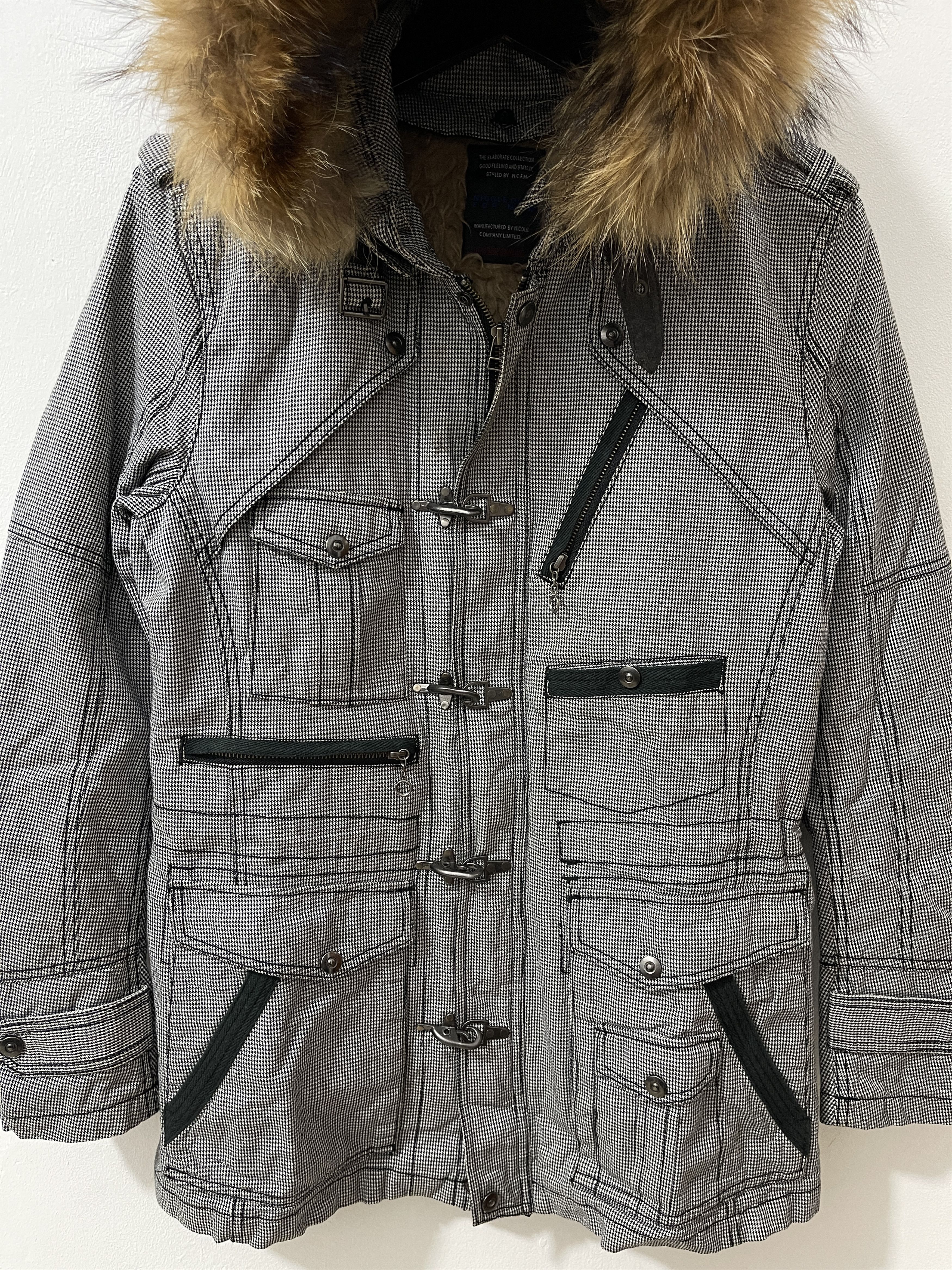 00s nicole club for men fur jacket vkei
