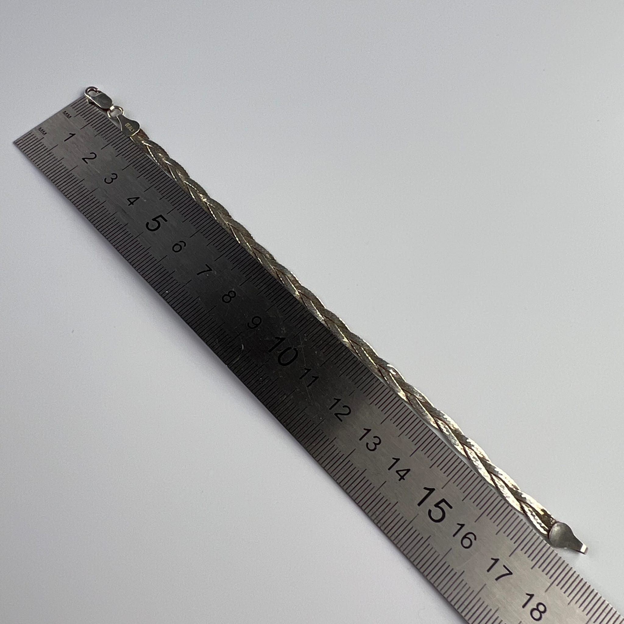 Sterling Silver Vintage Sterling Silver Gilt 925 Herringbone Italy Bracelet Size ONE SIZE - 6 Thumbnail