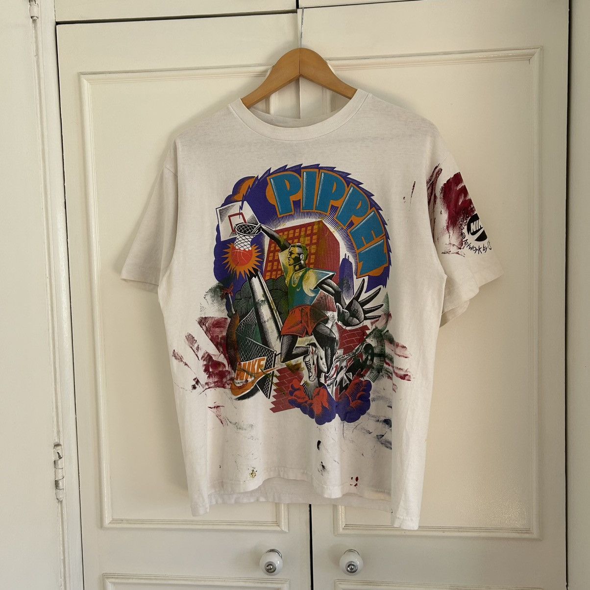 Nike × Vintage Vintages 90s Nike Scottie Pippen Hoop Héroes Tee Size US M / EU 48-50 / 2 - 1 Thumbnail