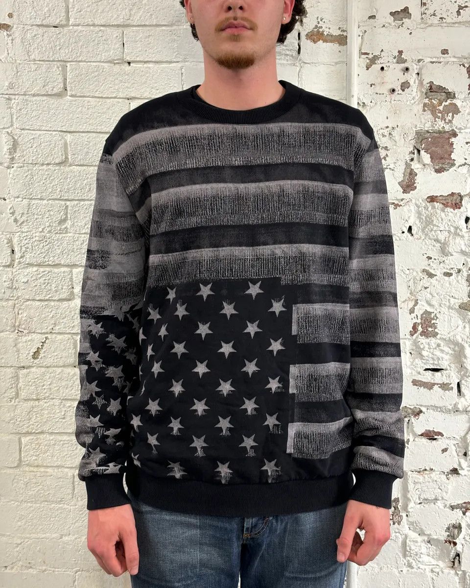 Givenchy AW2014 Givenchy Black Grey Striped USA Flag Star Sweater Size US M / EU 48-50 / 2 - 2 Thumbnail