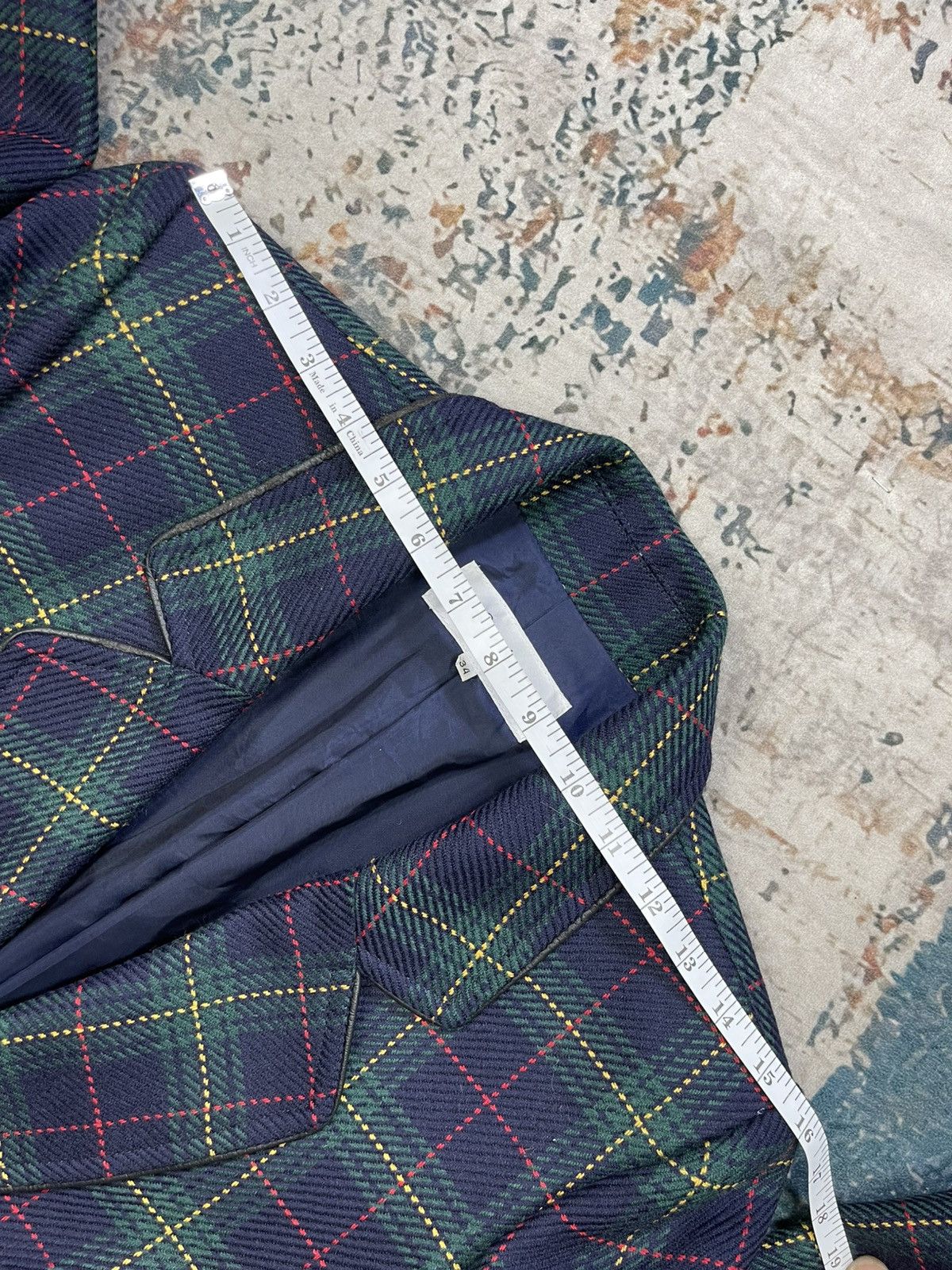 Yves Saint Laurent Yvest Saint Laurent Multicolor Plaid Blazer Jacket Size XXS / US 00 / IT 34 - 14 Thumbnail