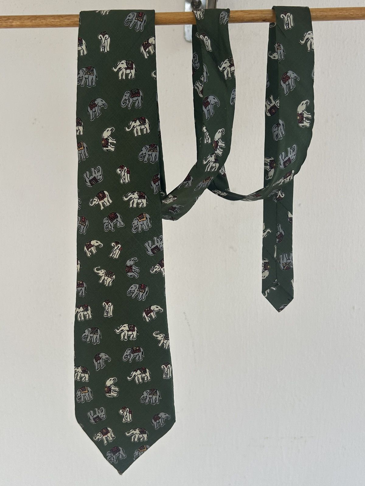 Other Thaisilk Vintage Tie Mini Elephant Green Size ONE SIZE - 1 Thumbnail