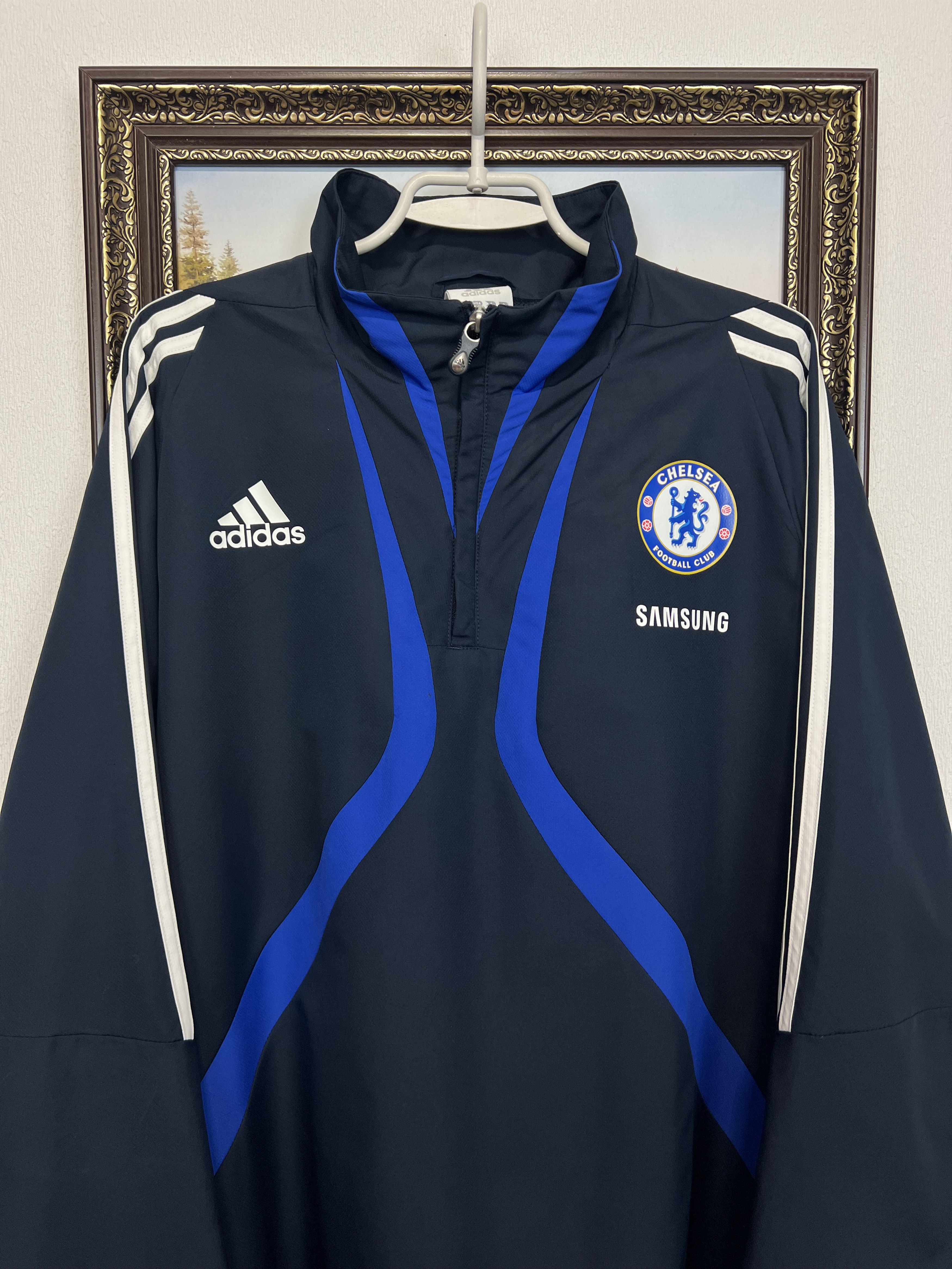 Adidas Vintage Chelsea Football Train Jacket Soccer Track Top Zip Size US M / EU 48-50 / 2 - 2 Thumbnail