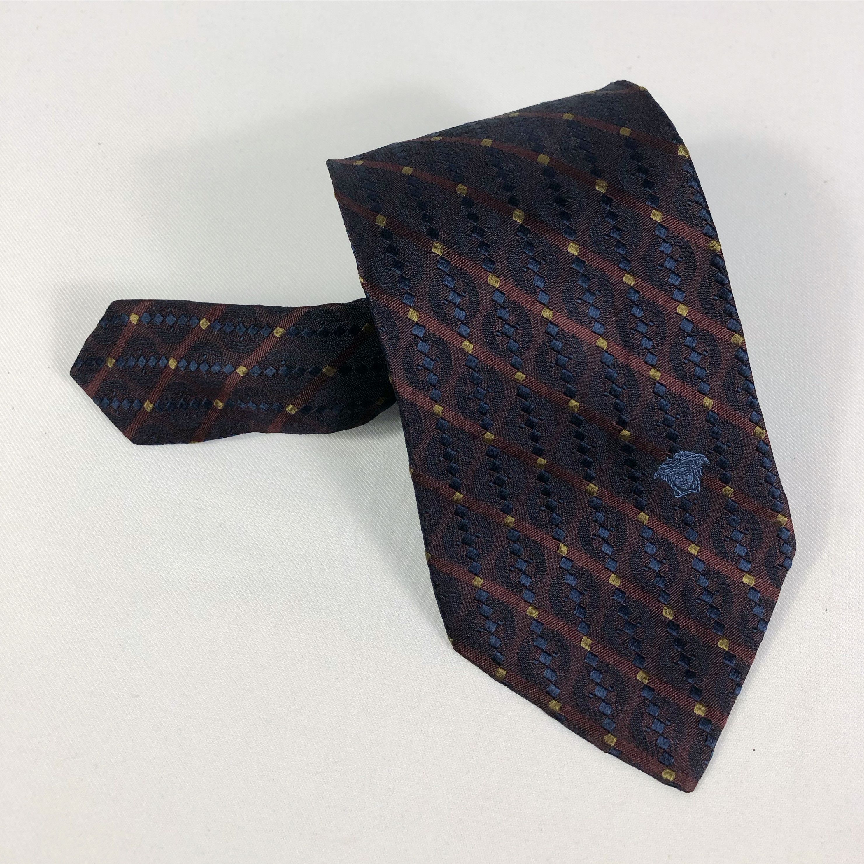 Versace Rare Versace Medusa Silk Tie Made in Italy Size ONE SIZE - 10 Thumbnail