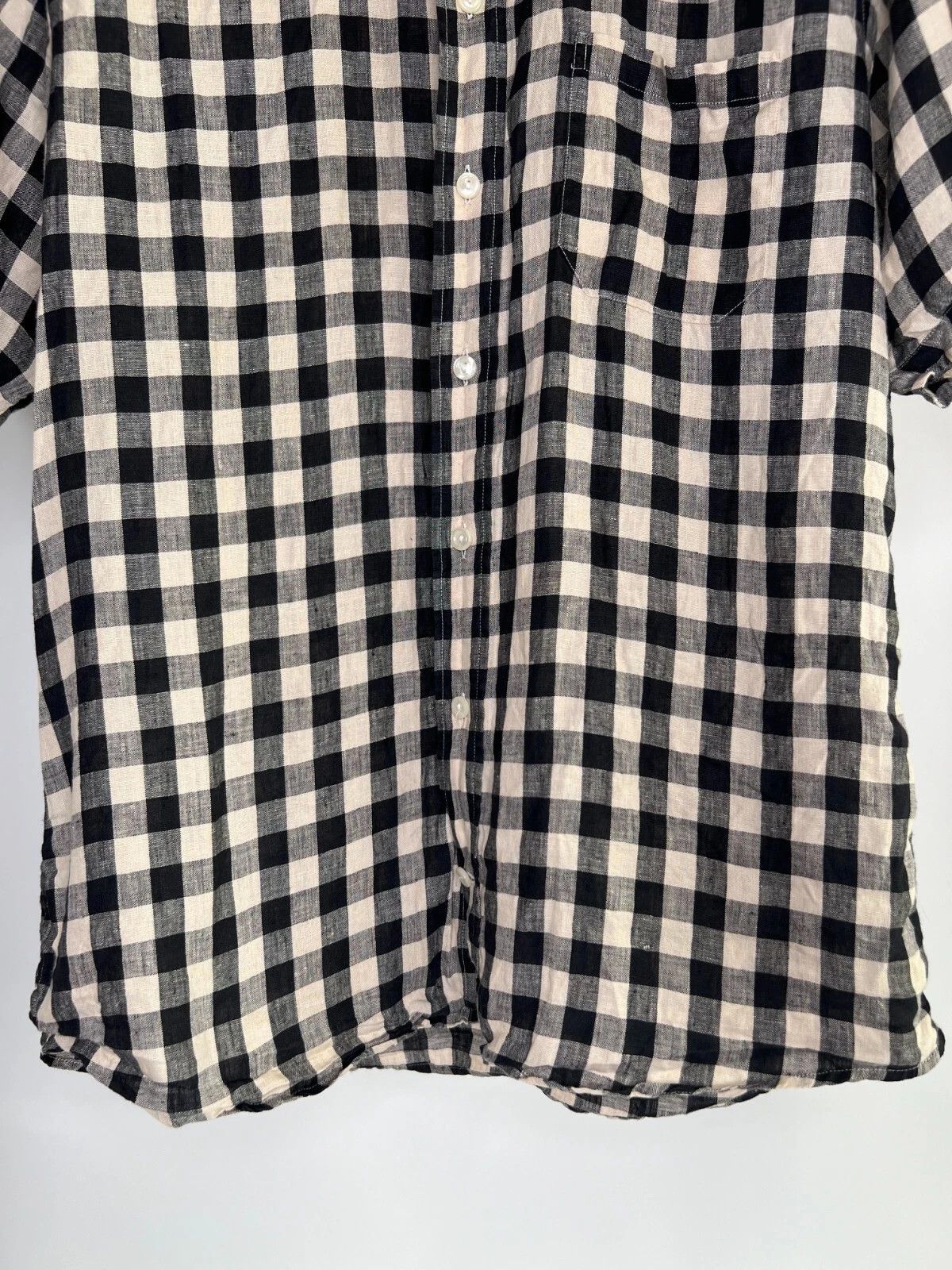 Eton Eton Slim Men's Casual Summer Plaid Linen Short Sleeve Shirt Size US M / EU 48-50 / 2 - 4 Thumbnail