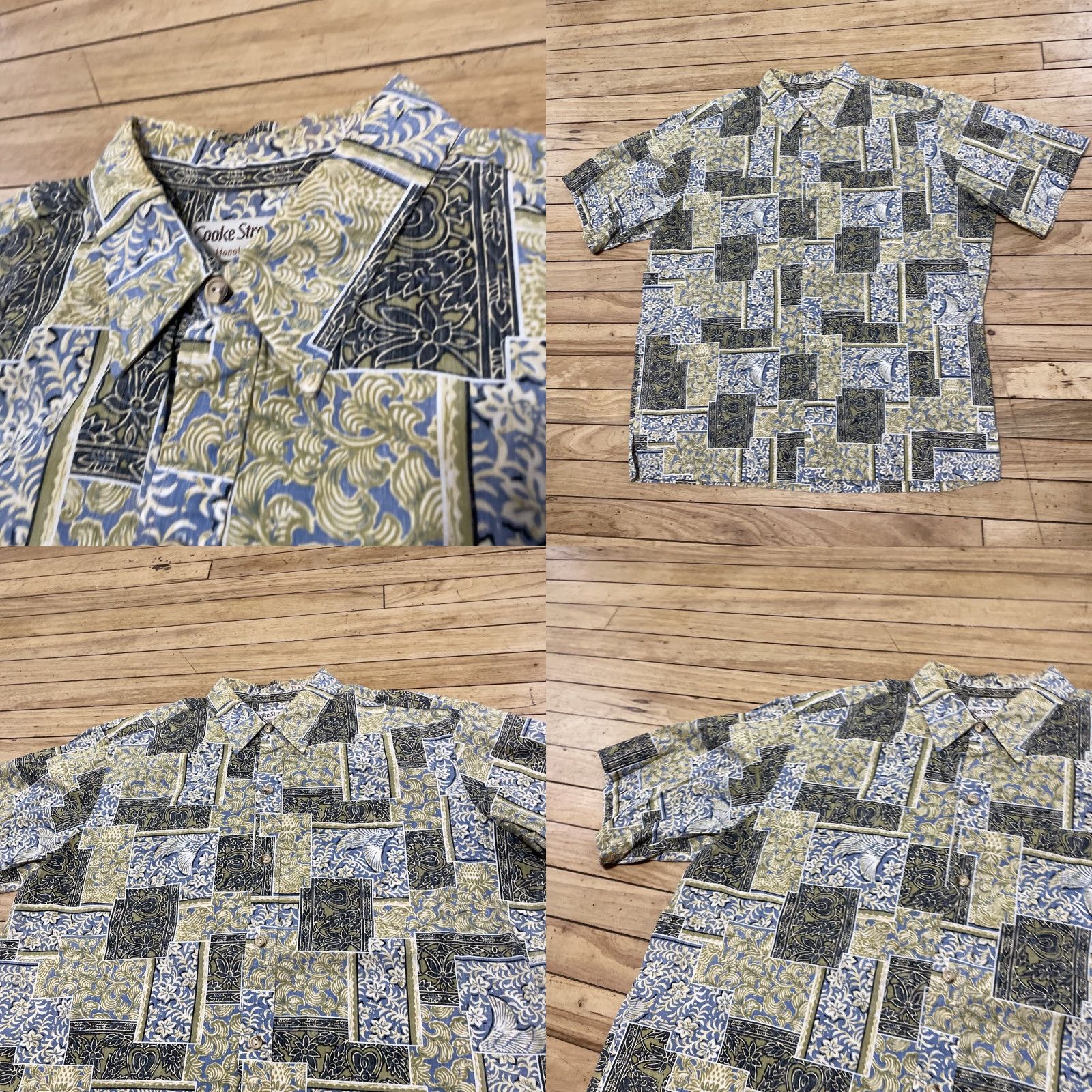 Vintage VINTAGE Cooke Street Honolulu Hawaiian Shirt Men XL Yellow Green Floral Madras Aloha Button-Up Short Sleeve 50 in Chest Size US XL / EU 56 / 4 - 9 Thumbnail