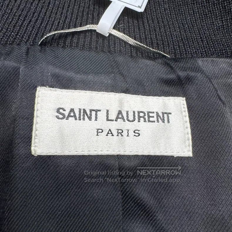 Saint Laurent Paris Saint Laurent Paris Mixed Leather Wool Baseball Jacket i Size US M / EU 48-50 / 2 - 2 Thumbnail