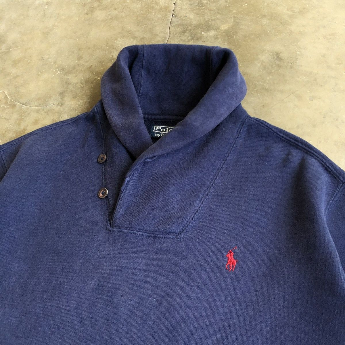 Polo Ralph Lauren Vintage Polo Ralph Lauren Shawl Collar Sweatshirt Navy Size US XL / EU 56 / 4 - 5 Thumbnail