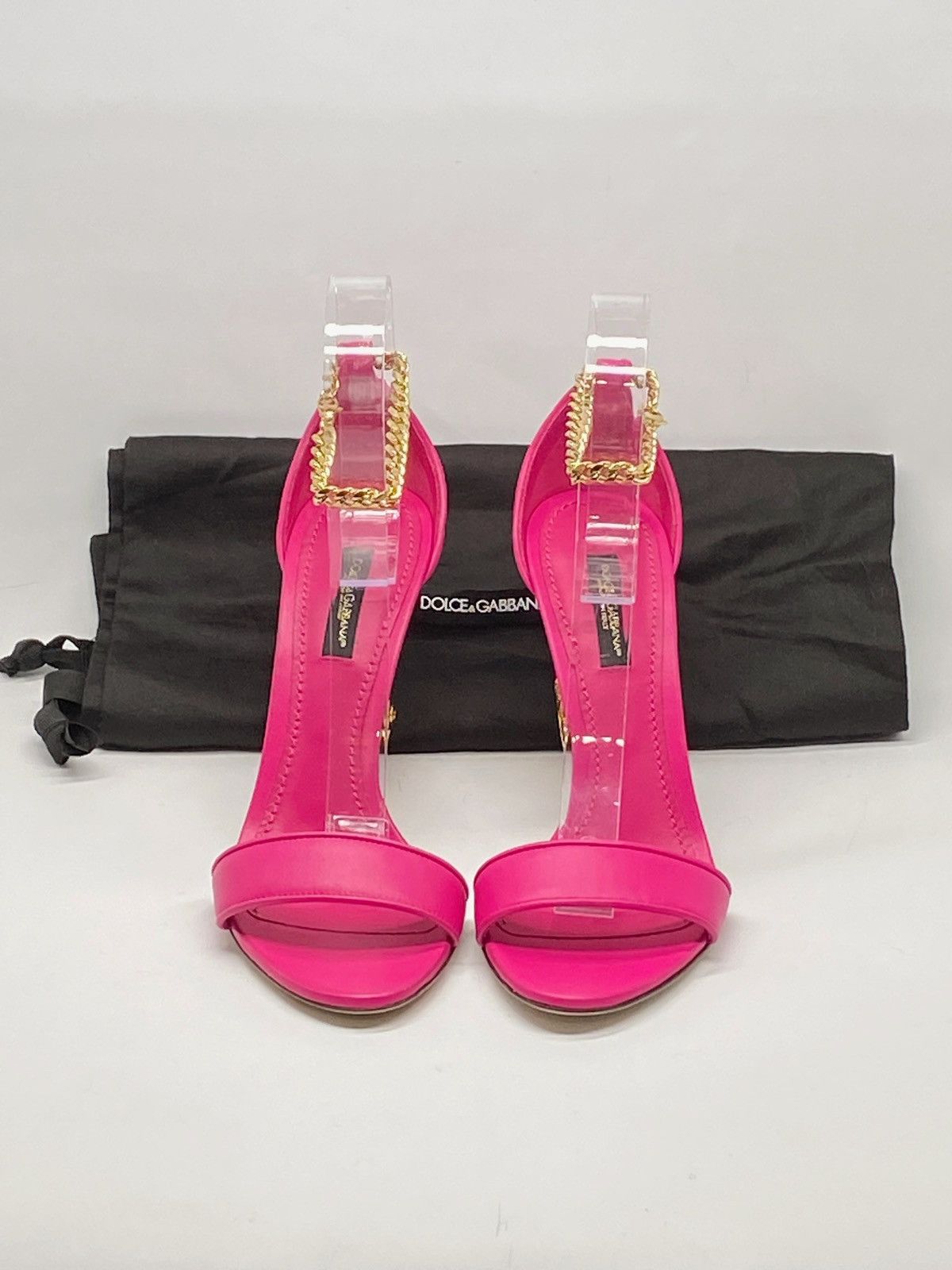 Dolce & Gabbana Dolce&Gabbana Sculpted-Heel DG Leather Sandals size 36.5 Size US 6.5 / IT 36.5 - 11 Thumbnail