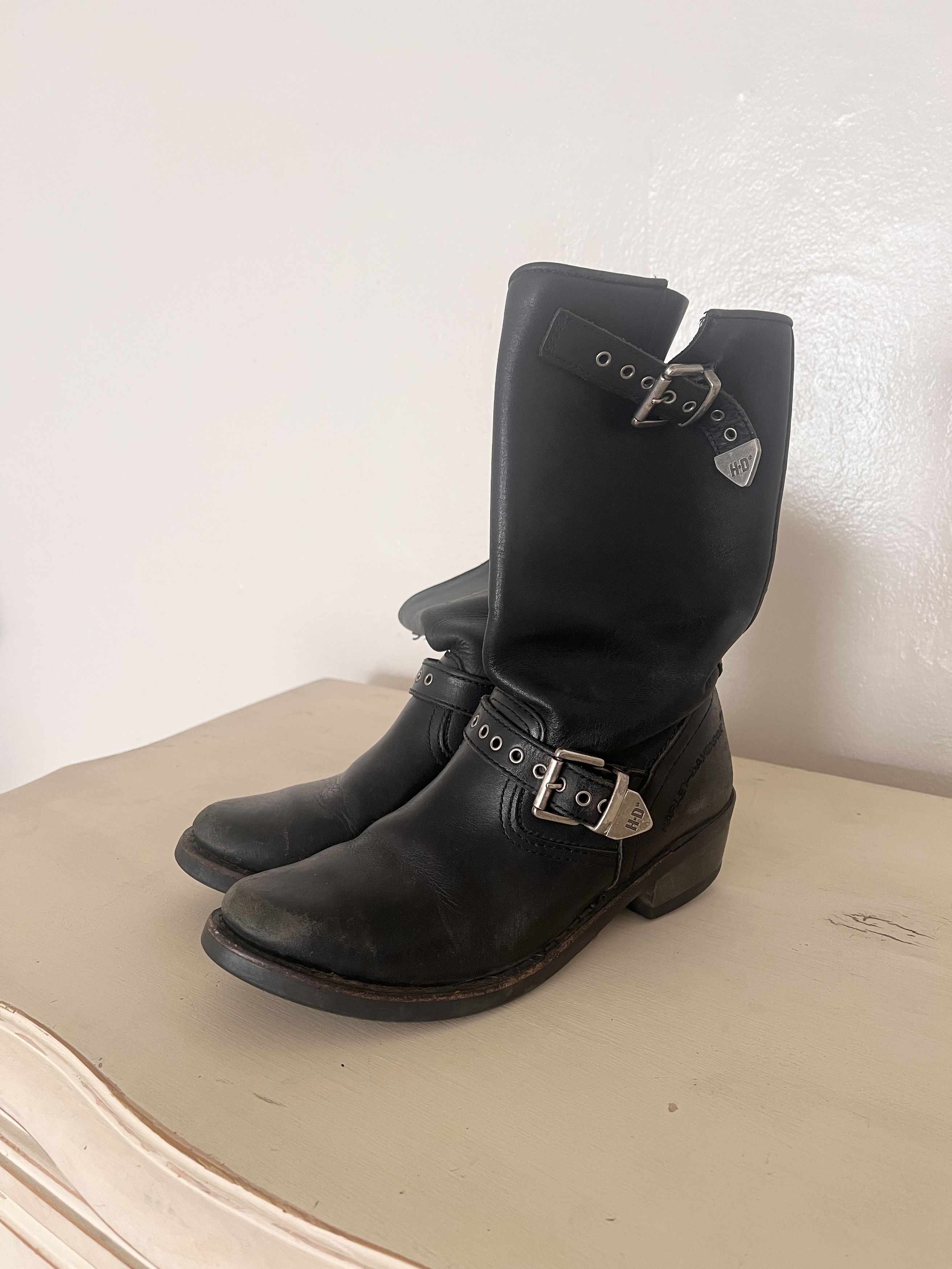 Harley Davidson Vintage Harley Davidson Black Leather Biker Boots Size US 9 / IT 39 - 5 Thumbnail