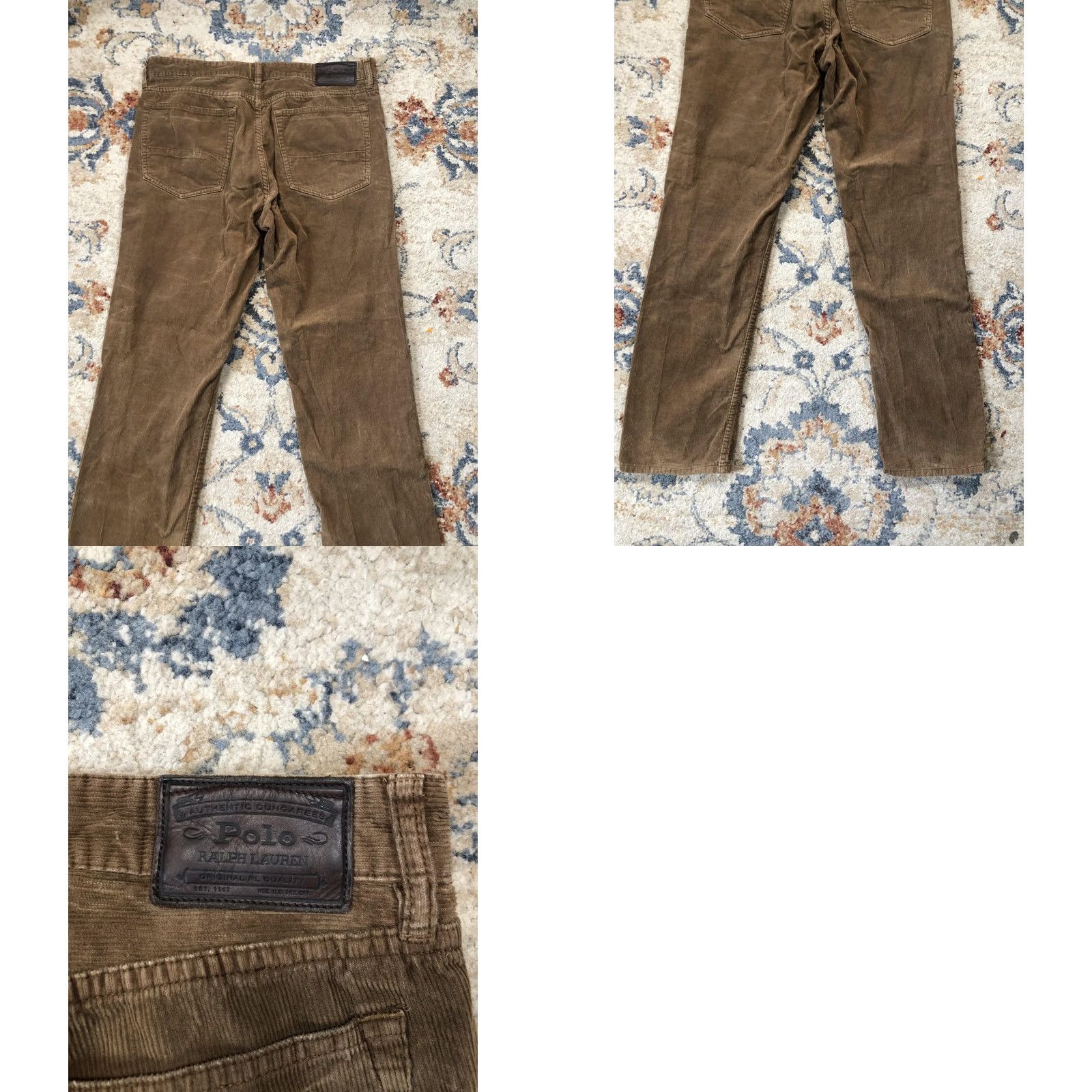 Polo Ralph Lauren Polo Ralph Lauren Pants Mens 34x30 Brown Corduroy Straight Leg RL Embroidered Size US S / EU 44-46 / 1 - 9 Thumbnail