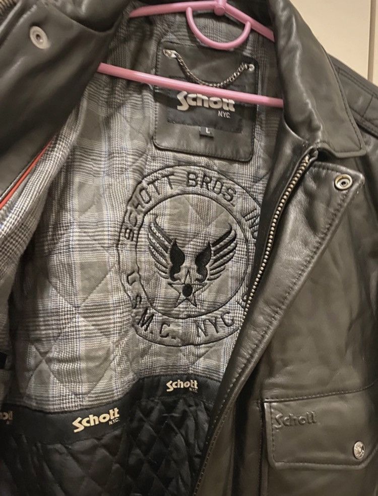Schott × Vintage Schott NYC Vintage Leather Bomber Jacket BLACK Size US L / EU 52-54 / 3 - 12 Thumbnail