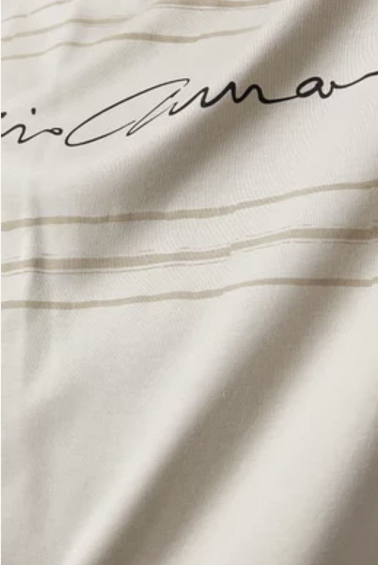 Giorgio Armani GIORGIO ARMANI Cursive brand-print cotton T-shirt 48 beige Size US XXL / EU 58 / 5 - 5 Thumbnail