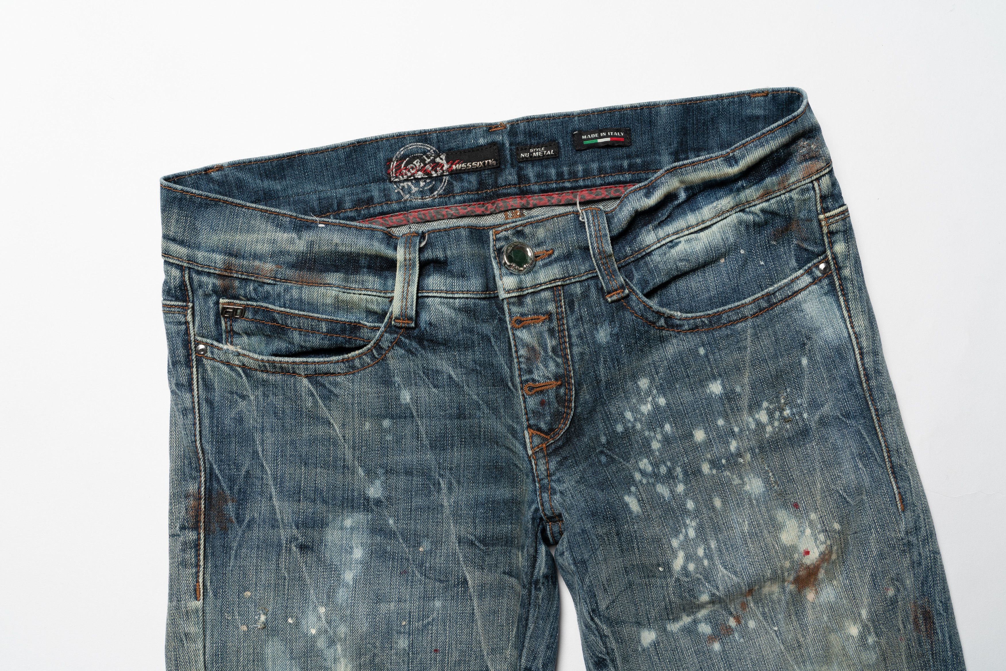 Miss Sixty 🔴 MISS SIXTY Nu-Metal Distressed Denim Jeans Y2K Size 31" - 2 Thumbnail