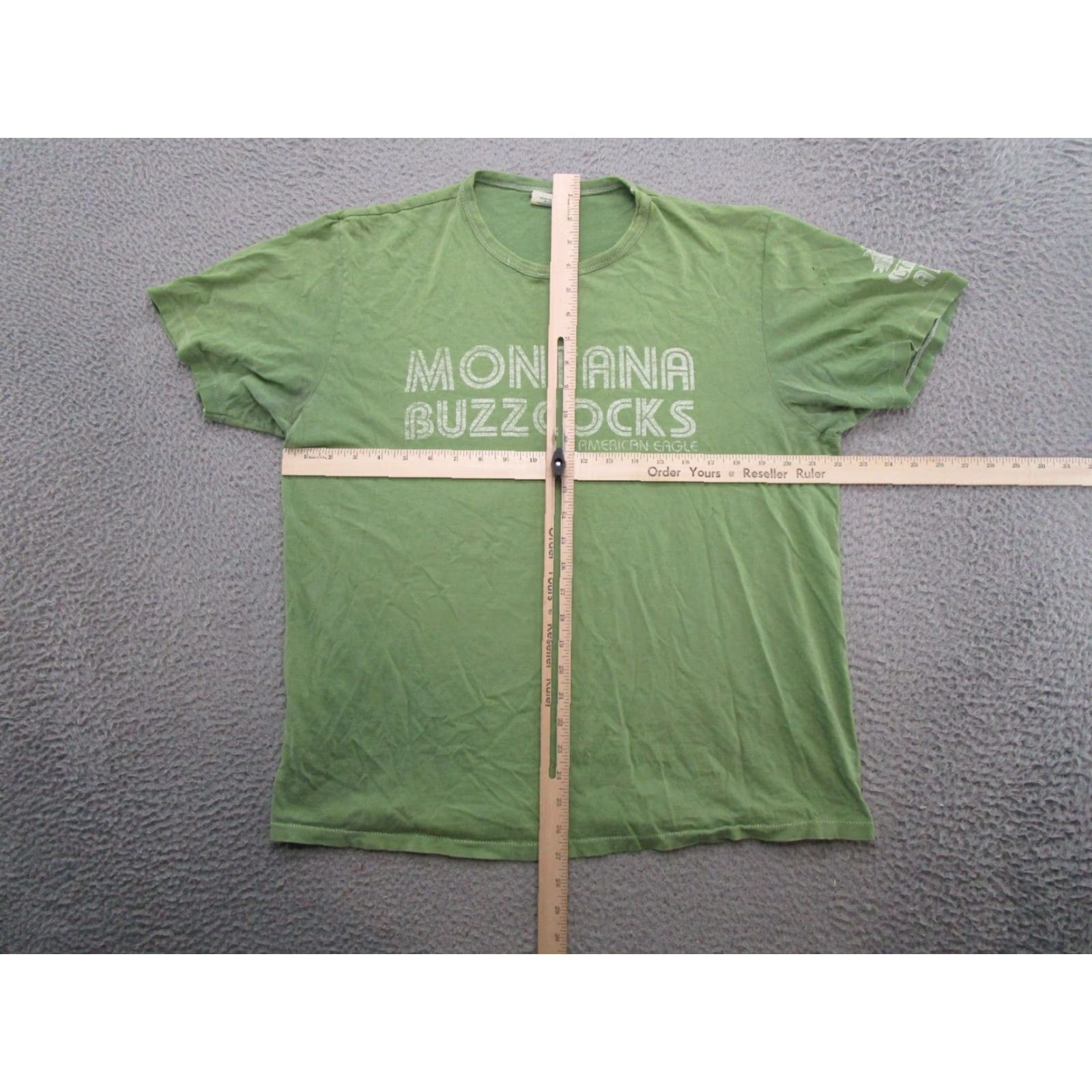American Eagle Outfitters VTG American Eagle Outfitters Montana Buzzcocks Chicken Shirt Size L Men Short Sleeve Green 90s Thrashed Shirt Mens Size US L / EU 52-54 / 3 - 7 Thumbnail