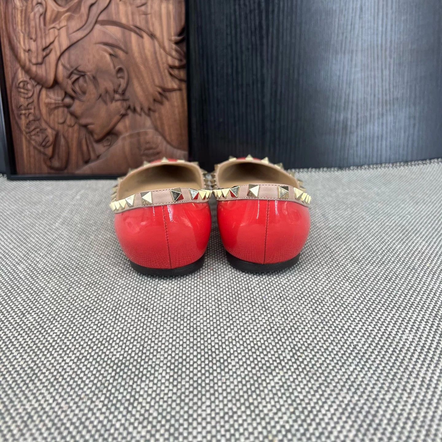 Valentino Valentino Orange Patent Leather Rockstud Flats - Size 36 Size US 5 / IT 35 - 4 Thumbnail