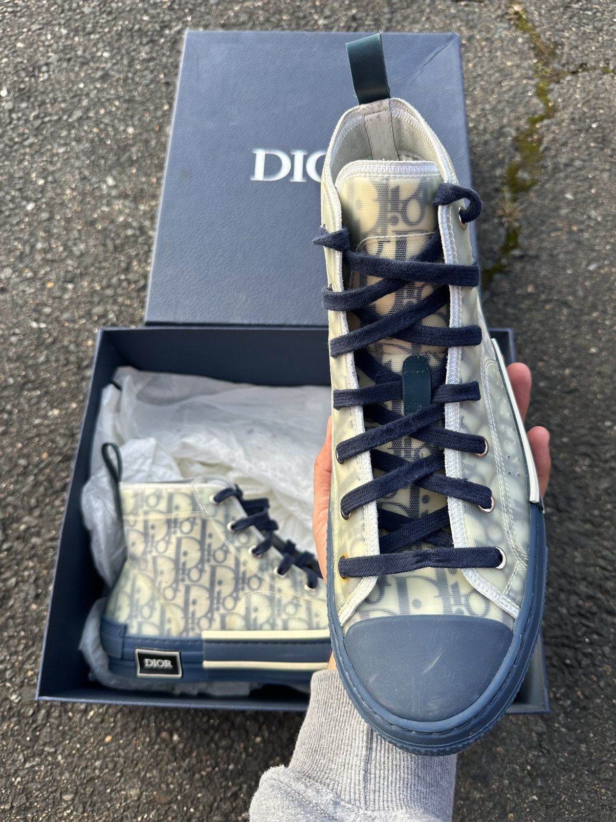 Dior Dior B23 White/Blue Size US 8 / EU 41 - 8 Thumbnail