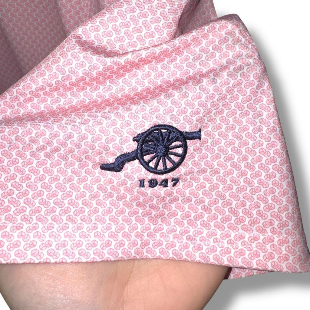 Peter Millar Holderness & Bourne Pink Dice Print Tailored Fit Golf Polo S Size US XL / EU 56 / 4 - 3 Thumbnail