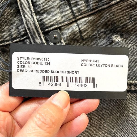 R13 R13 Black Shredded Slouch Short - 30", NWTs 🇮🇹 Size 30" / US 8 / IT 44 - 6 Thumbnail