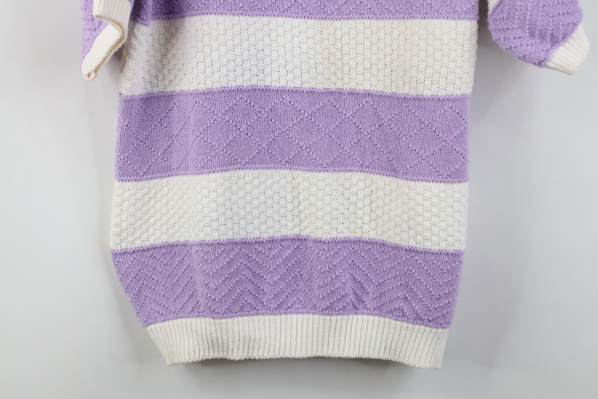 Vintage Vintage 90s Streetwear Block Knit Short Sleeve Sweater USA Size M / US 6-8 / IT 42-44 - 3 Thumbnail