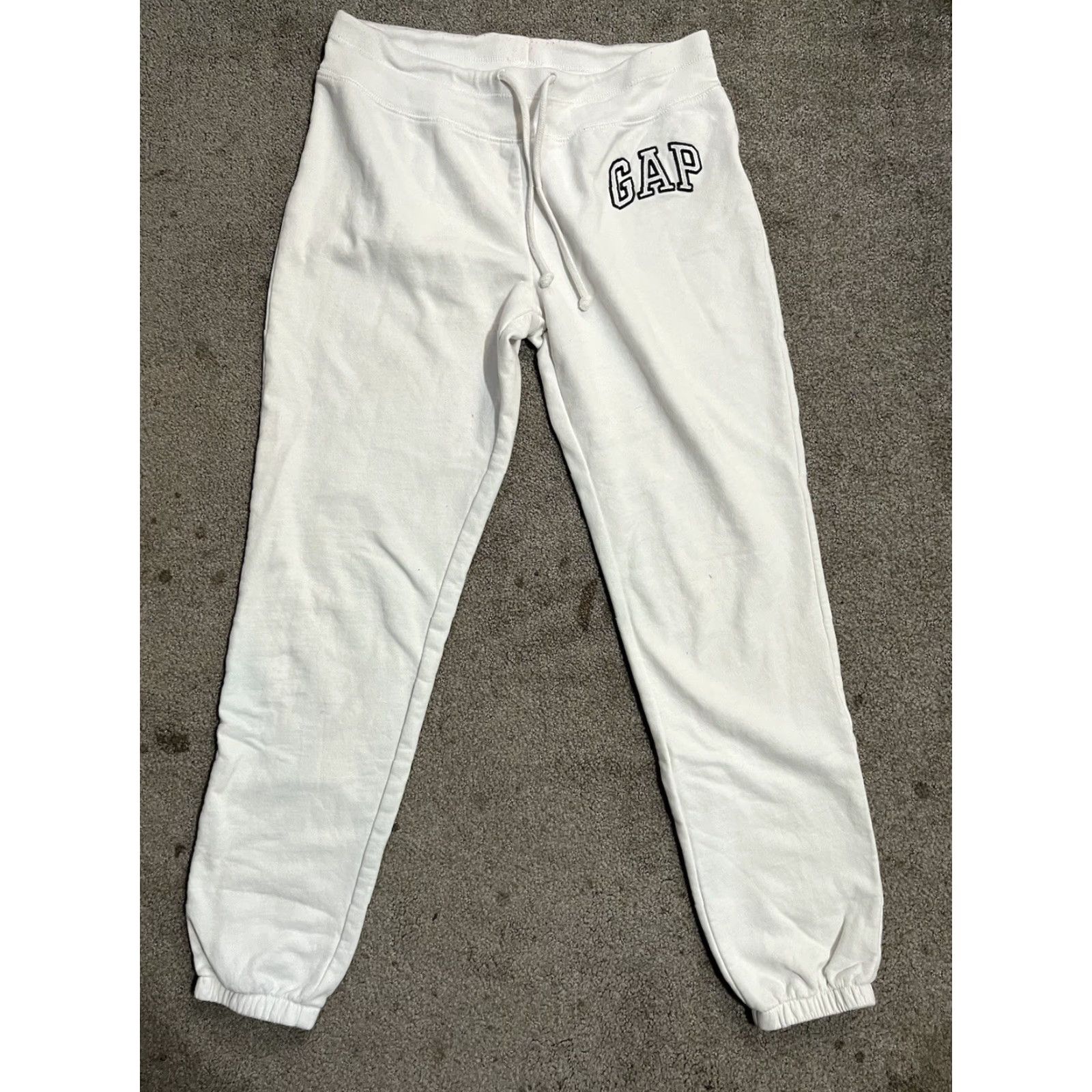 Gap VINTAGE Women’s Gap SweatPants White Logo Solid Size XS Lounge Pants Womens XS White Logo Gap Lounge { Size 26" / US 2 / IT 38 - 2 Thumbnail