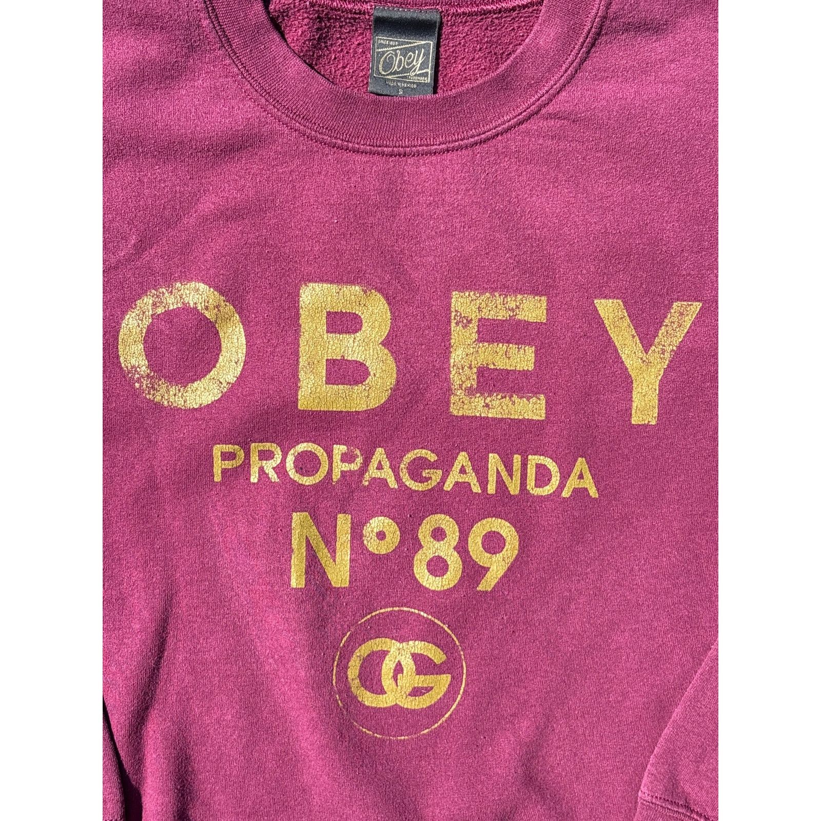 Obey Obey Propaganda No 89 Crewneck maroon logo sweatshirt small Size US S / EU 44-46 / 1 - 2 Thumbnail