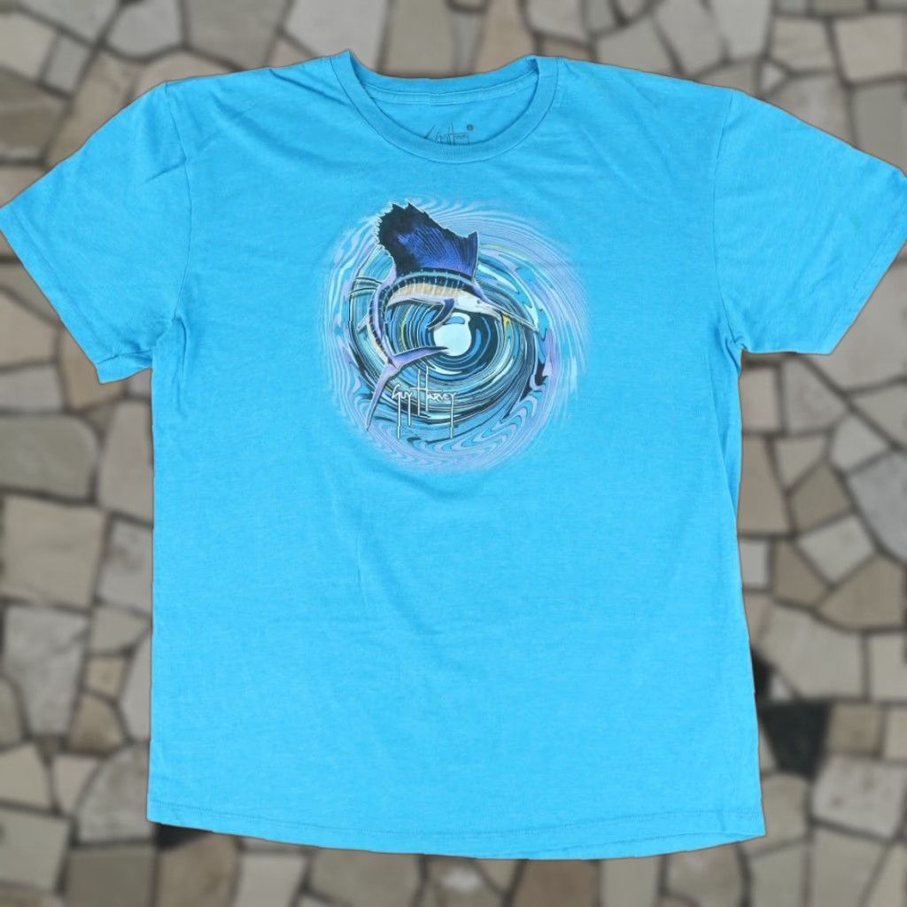 Guy Harvey VINTAGE Guy Harvey Sailfish Graphic Solid T-Shirt Blue Men's L Size US L / EU 52-54 / 3 - 1 Thumbnail
