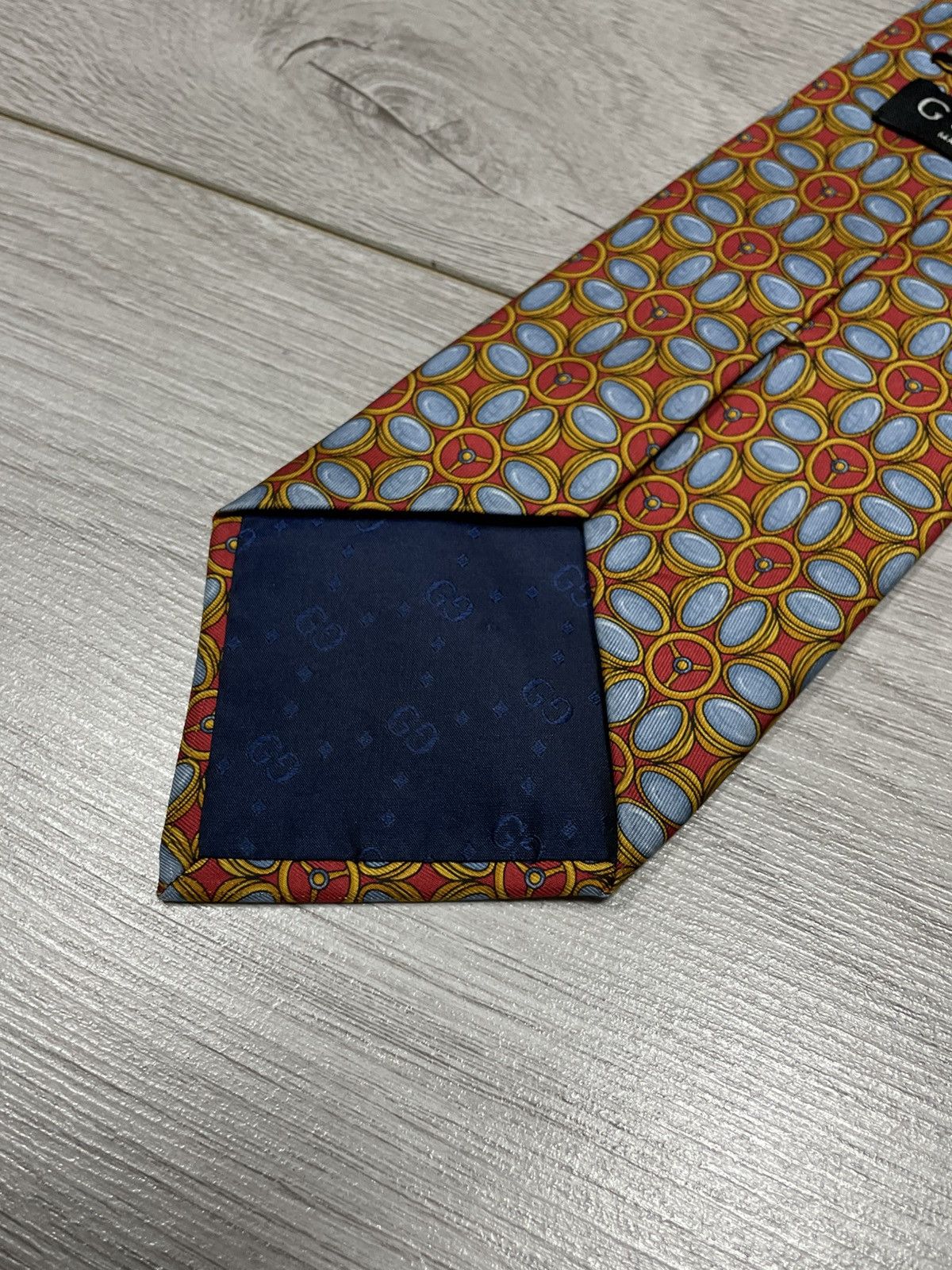Hermes Gucci over print silk tie Italy Size ONE SIZE - 6 Thumbnail