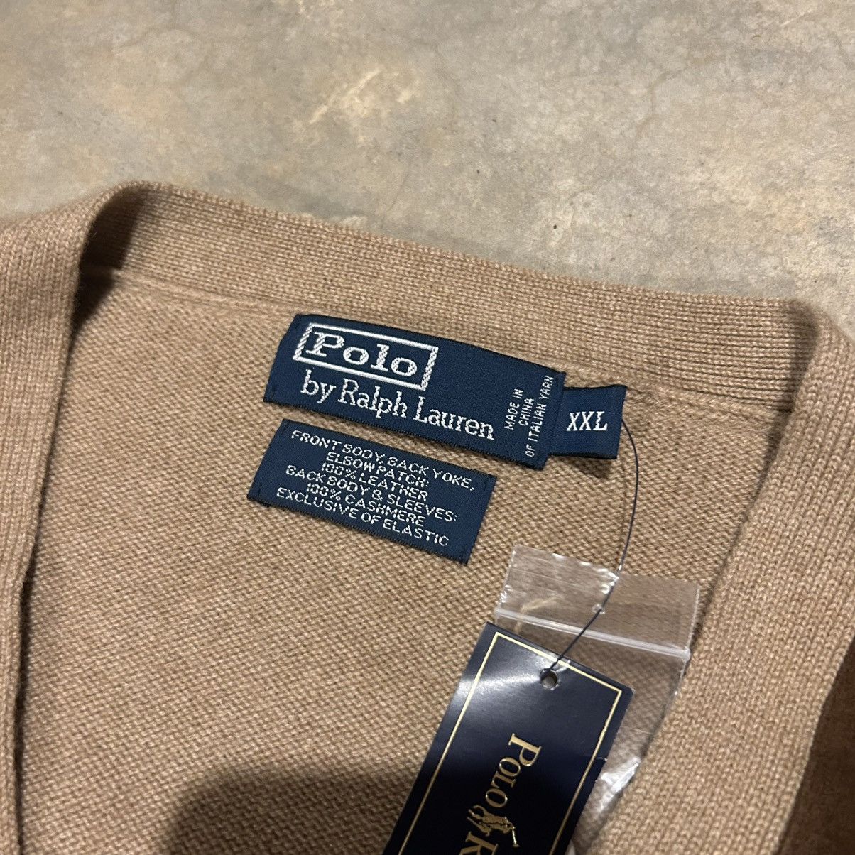 Polo Ralph Lauren × Vintage NWT Vintage Polo Ralph Lauren Cashmere Suede Front Cardigan Size US XXL / EU 58 / 5 - 10 Thumbnail