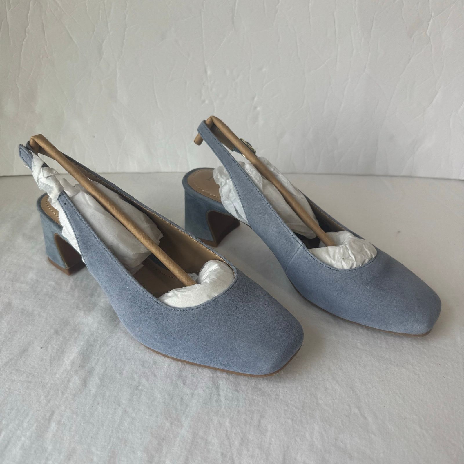 NYDJ NIB NYDJ $139 Women's Suede Leather Slingback Pump 6.5 Blue Size US 6.5 / IT 36.5 - 2 Thumbnail