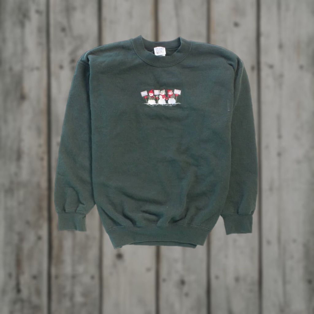 Vintage VINTAGE Green Ugly Christmas Sweatshirt Mens Medium Knit Sweatshirt Christmas Green 1990s Ragstock Size M / US 6-8 / IT 42-44 - 1 Thumbnail