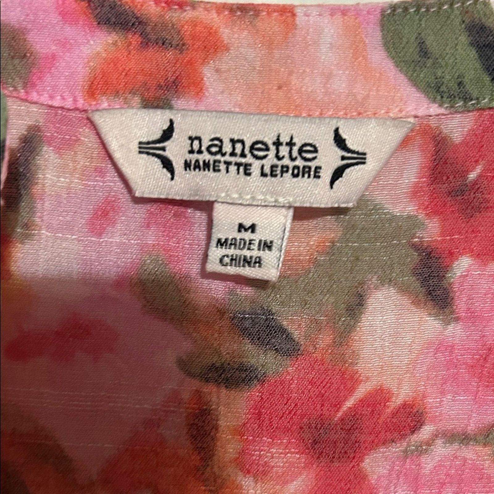 Nanette Lepore Nanette Lepore Pink and Green Floral Blouse Size M / US 6-8 / IT 42-44 - 2 Thumbnail